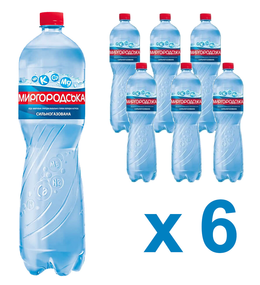 Вода минеральная сильногазированная Миргородская 1,5л., 6шт./уп., пластиковая бутылка Миргородская - фото 2