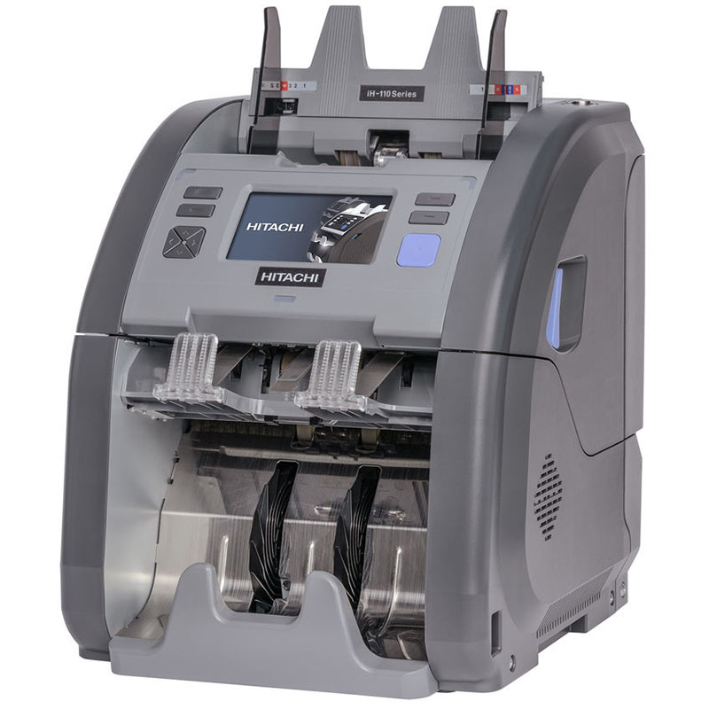 Счетчик банкнот Hitachi -iH110, Двухкарманный, серый DORS - фото 4