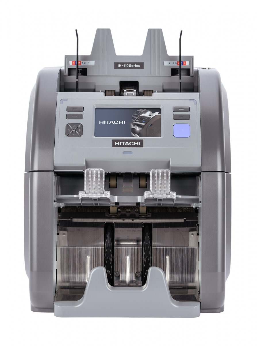 Счетчик банкнот Hitachi -iH110F, Двухкарманный, серый DORS - фото 1