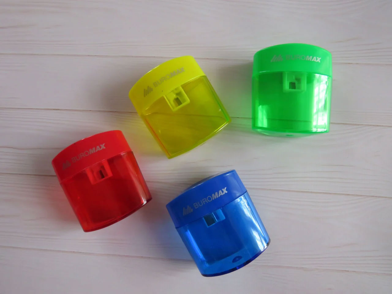 Точилка з контейнером, пластикова, овальна, асорті BuroMax - фото 2