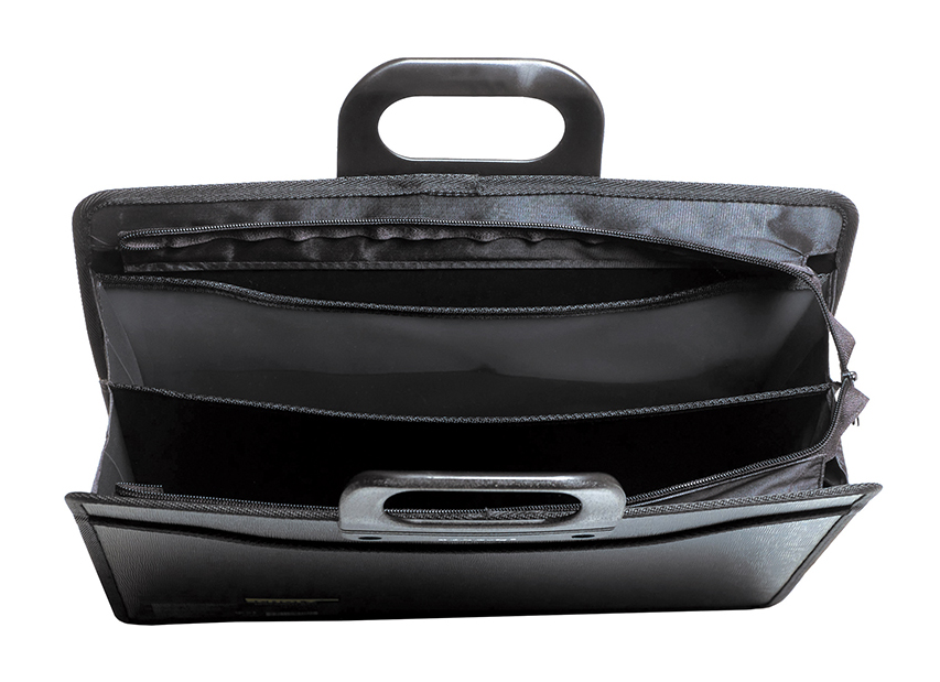 Портфель-картотека на 3+1 відділення, В4, на блискавці, чорн. Scholz - фото 1