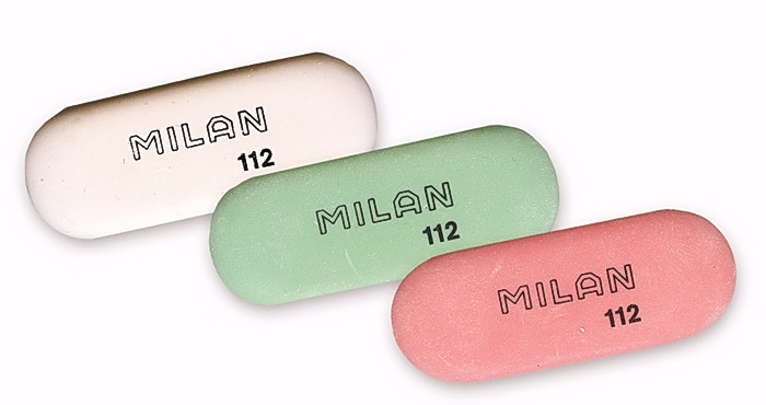Гумка 112, овальна з м'якого синтетичного каучуку, велика, асорті MILAN - фото 2