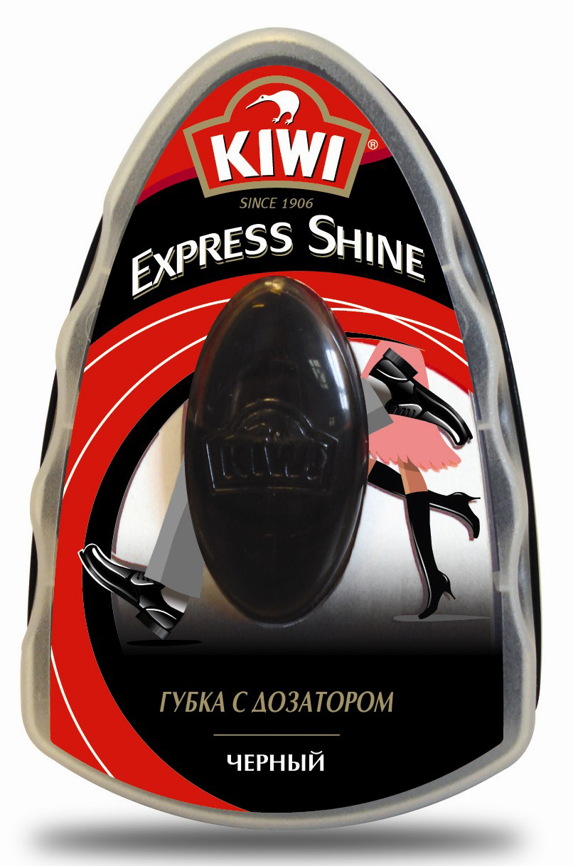 Губка для гладкої шкіри з дозатором, чорн. Kiwi - фото 1