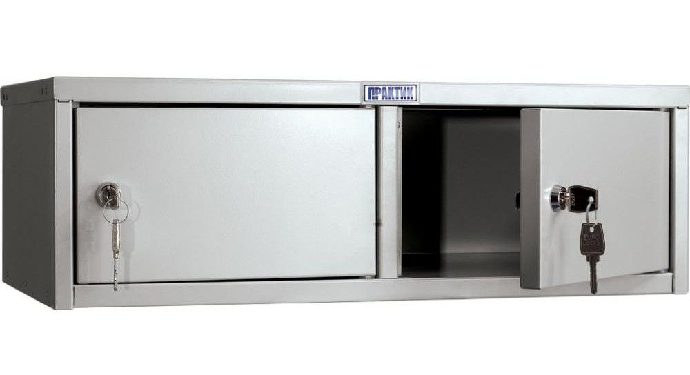 Шафа касира, 2 відділеня з замками (196*600*300) металева, сірий Практик - фото 2