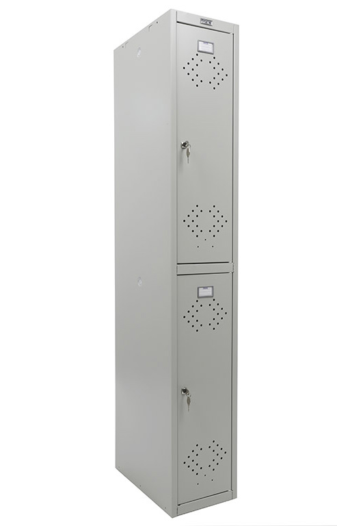 Шкаф для раздевалок, две секции (1830*302*500мм) метал., замок, серый Практик - фото 5