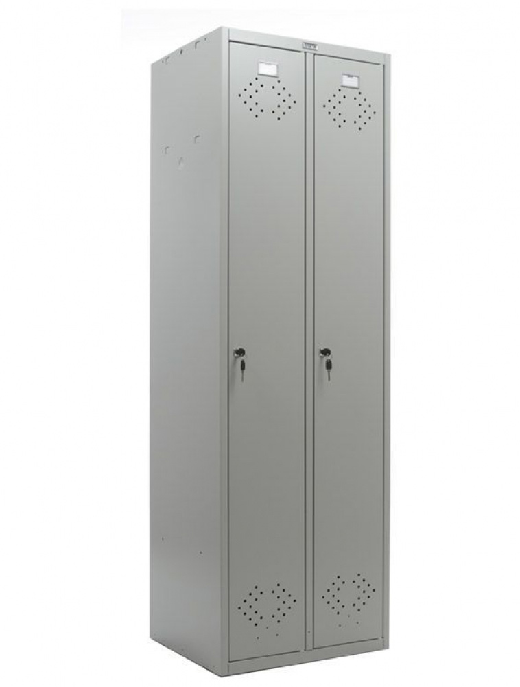 Шафа для роздягалень, дві двері (1860*600*500мм) метал., замок, сірий Практик - фото 4
