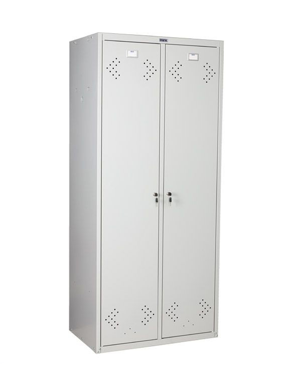 Шкаф для раздевалок, две двери, две секции (1830*813*500мм) метал., замок, серый Практик - фото 6