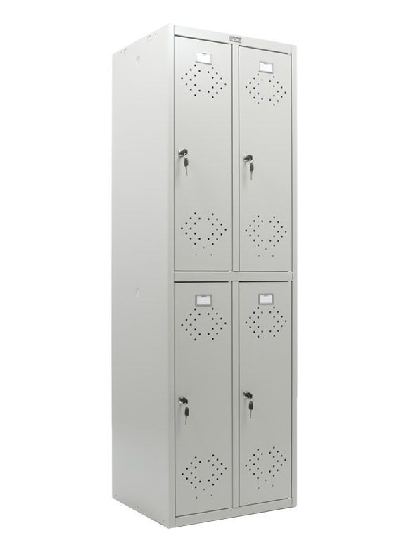 Шкаф для раздевалок, 4 двери, 4 секции (1830*575*500мм) метал., замок, серый Практик - фото 5