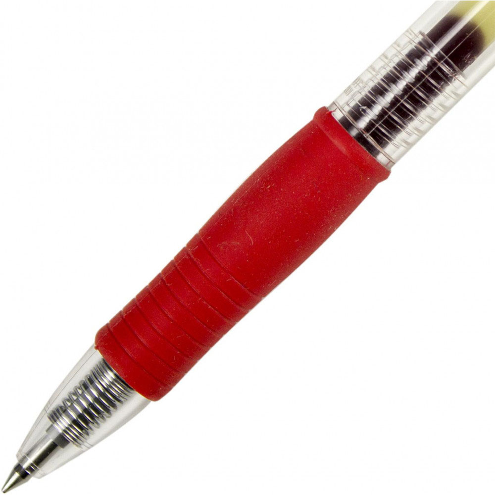 Гелева ручка авт. G-2, 0,5мм., корпус  прозор., ст. червон. Pilot - фото 4