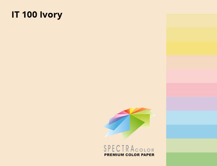 Бумага цветная Color A4 пастель 160г./м2. Ivory, 250лист., слон.кость Spectra Color - фото 2