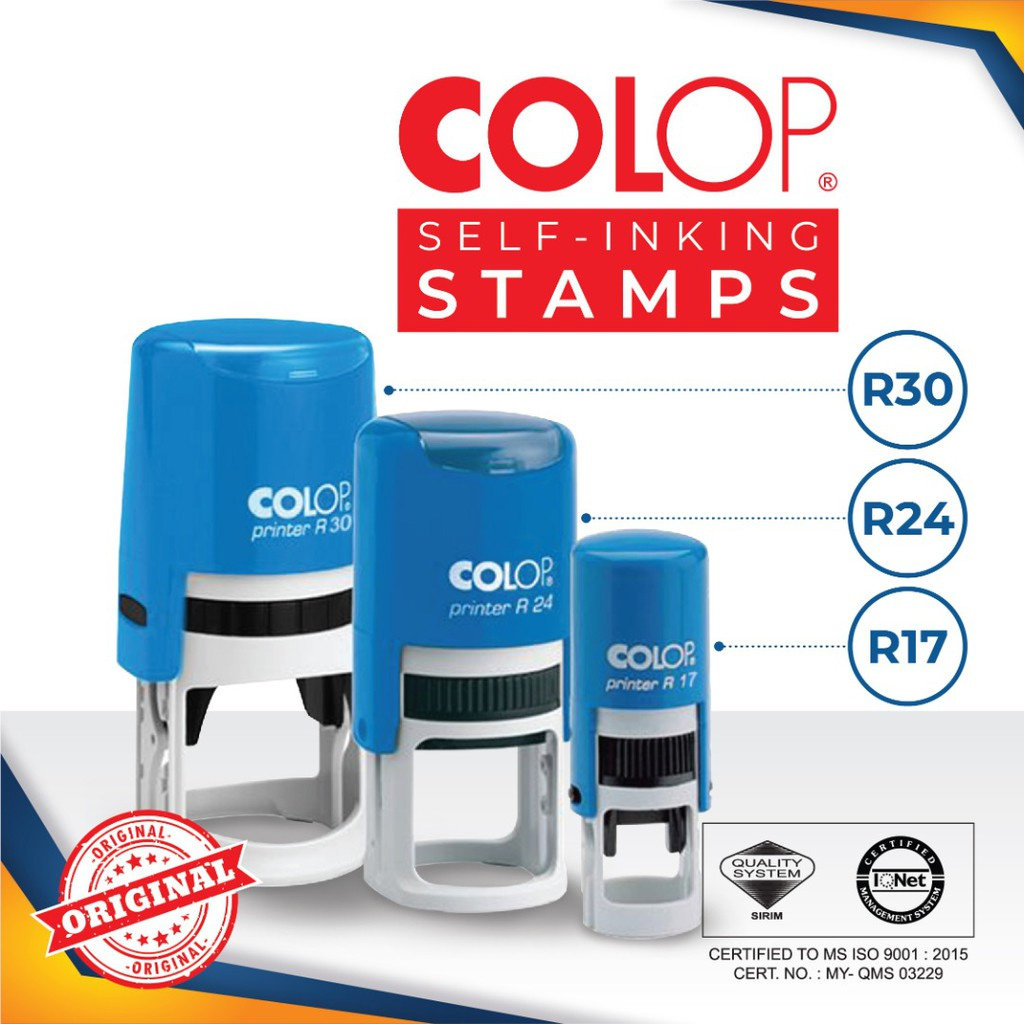 Оснастка для круглої печатки пластикова D=17мм., (круглий корпус), син. Colop - фото 2