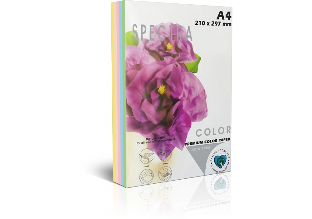 Spectra Color A4 пастель 80г/м2 (100лист.) Rainbow Pack Light, 5 цветов Spectra Color - фото 1