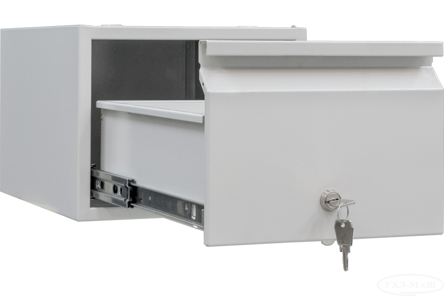 Шафа картотечна для трудових книжок на 1ящ., 305*390*255мм., металева з замком, сір. УХЛ-МАШ - фото 1