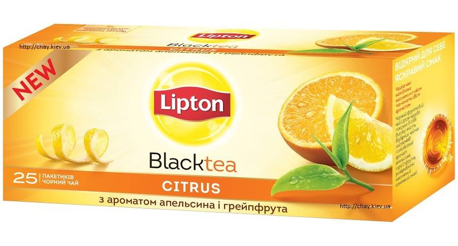 Чай черный ароматизированный Citrus, 25пак. по 1,8г. Lipton - фото 1