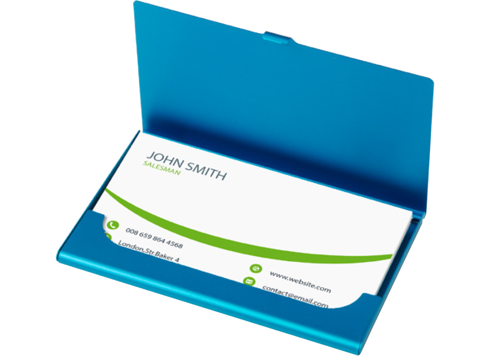 Визитница карманная сталь, голуб. Китай - фото 5