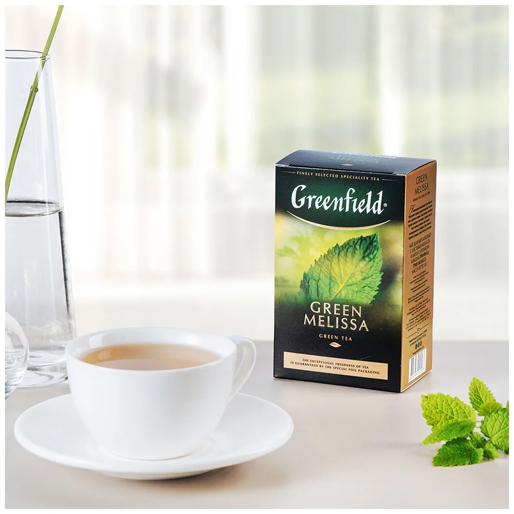 Чай зелений ароматизований GREEN MELISSA, 85г. Greenfield - фото 2