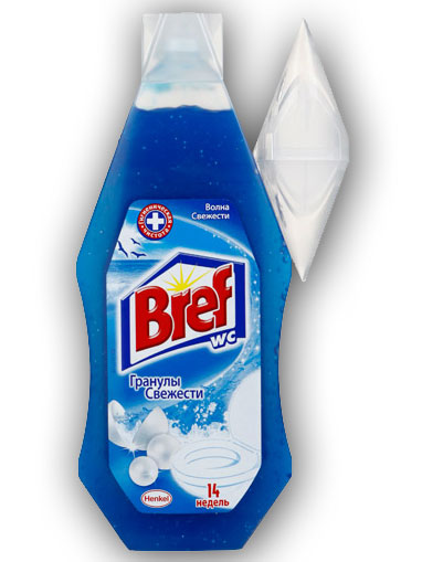 Освежитель для туалетов 360мл. Волна свежести, гель, запаска BREF - фото 1