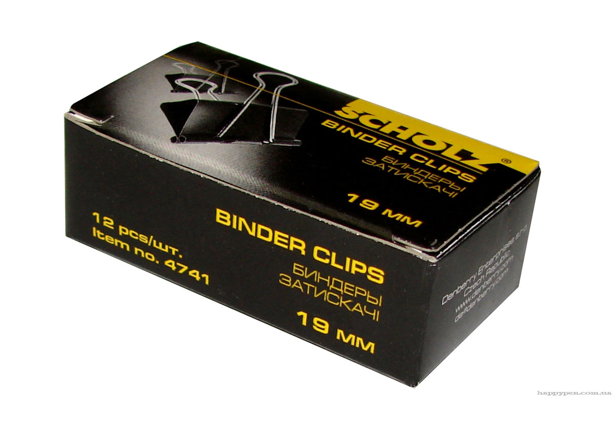 Зажим-биндер 19мм., 12шт./уп. черн. Scholz - фото 2