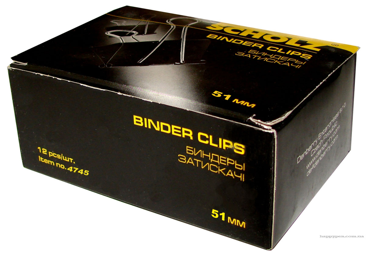 Зажим-біндер 51мм 12шт/уп., чорн. Scholz - фото 2