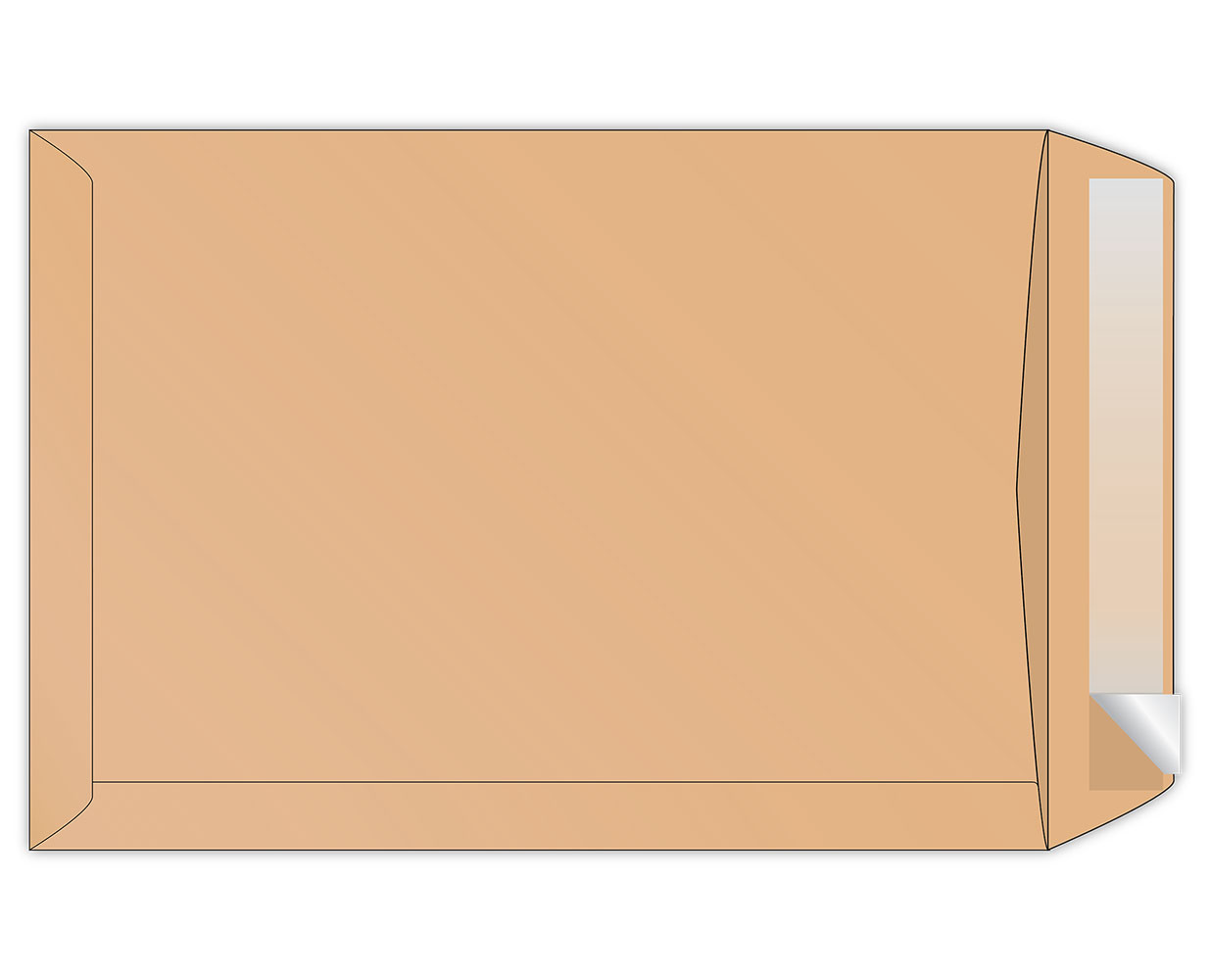 Конверт C4 229*324 отр. лента, бок. клапан, крафт, 50шт/уп  Optimail - фото 1