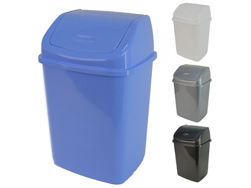 Відро для сміття з поворотною кришкою, 18л., пластик, асорті Алеана - фото 2
