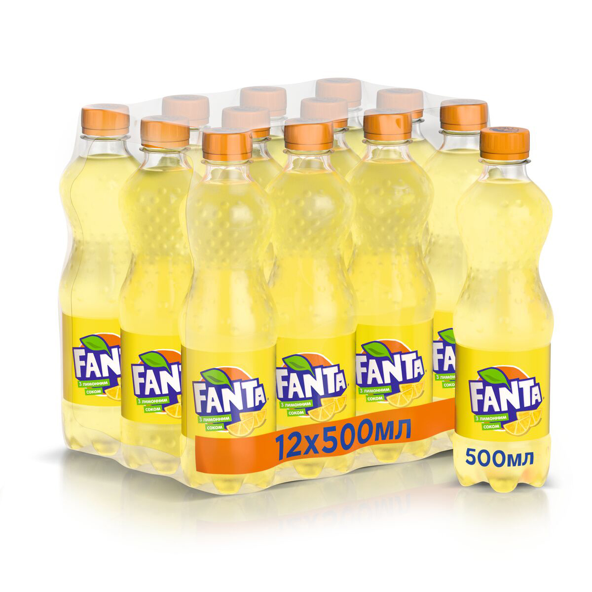 Вода Фанта Лимон 0,5л., пластиковая бутылка, 12шт./уп. Fanta - фото 1