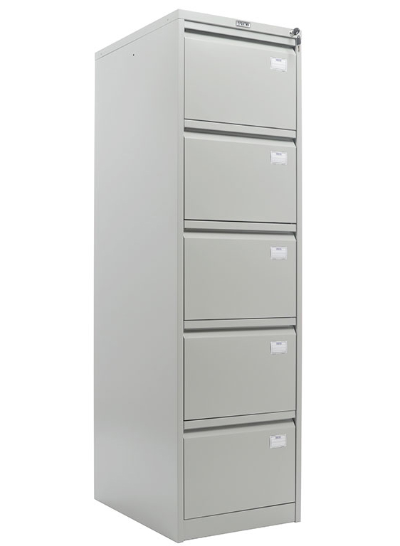 Шафа картотечна для підвісних файлів на 5ящ., 1634*467*630мм., металева з замком, сірий Практик - фото 1