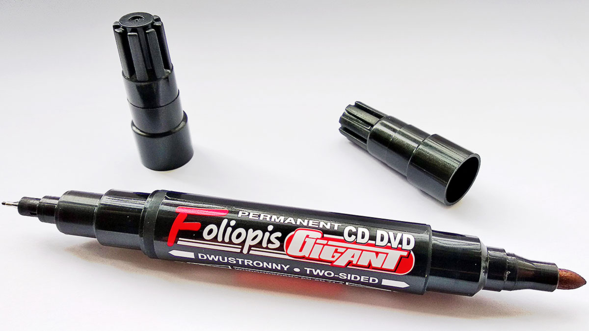 Маркер перманентный для CD/DVD 0,4-0,6мм/1-2,5мм., двусторонний, черн. KAMET - фото 4