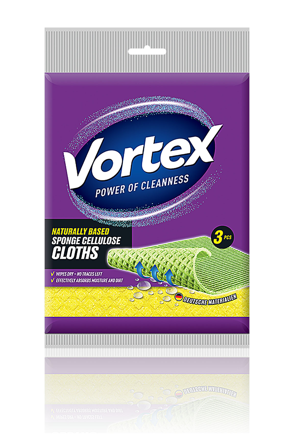 Салфетки целлюлоза для уборки губчатые, 18*20см., 3шт./уп. Vortex - фото 2