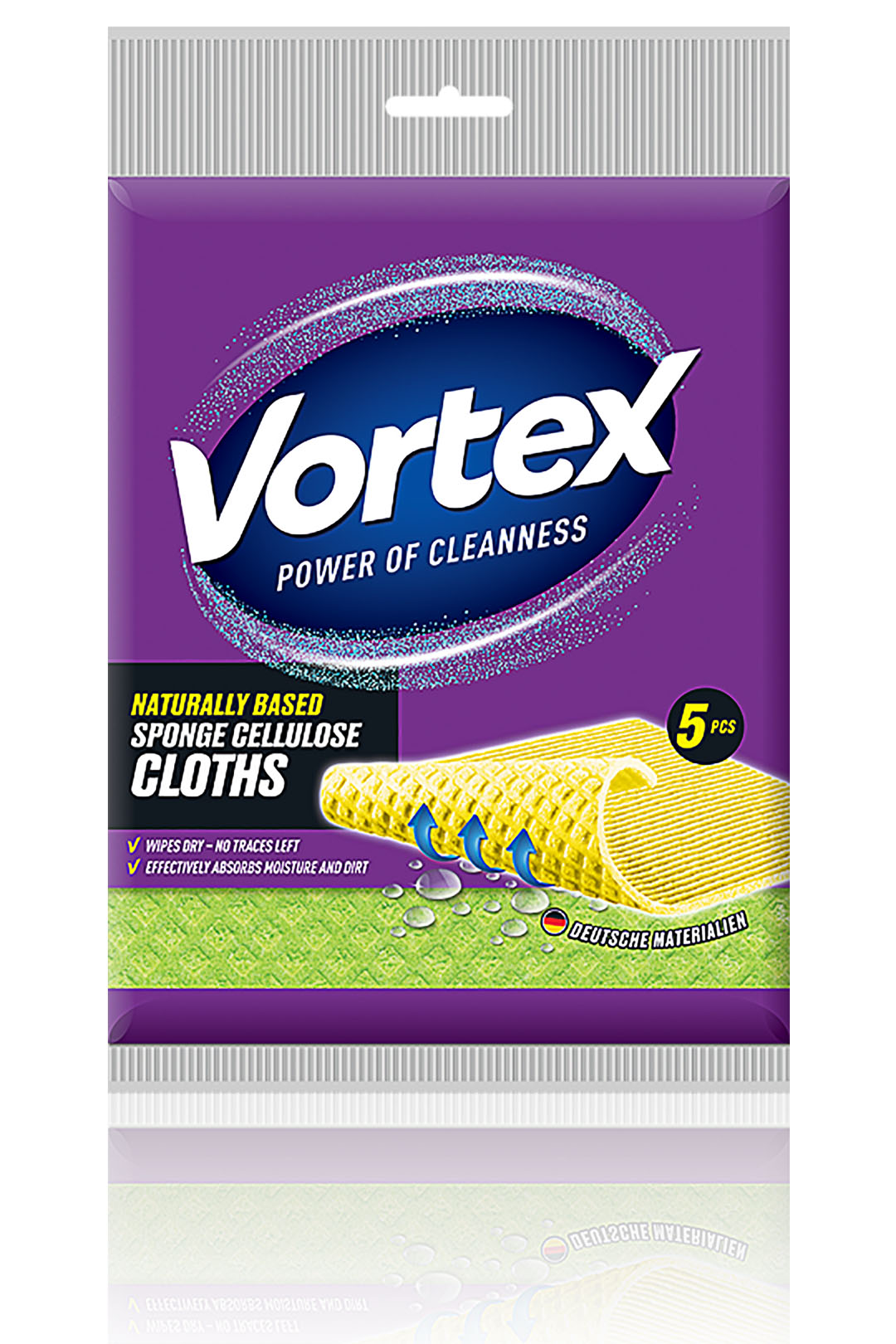 Серветка для прибирання губчасті, целюлозні, 5шт/уп., (18х20) Vortex - фото 1