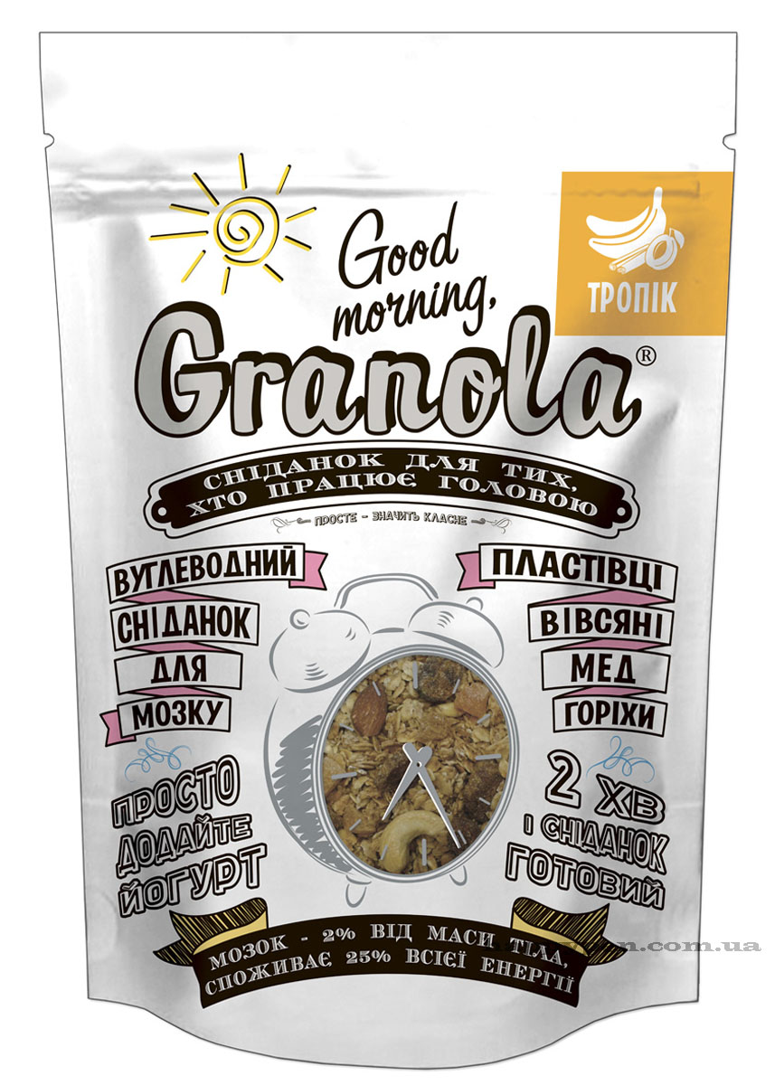 Готовый завтрак Гранола с тропическими фруктами, 330гр. Good morning, Granola - фото 1