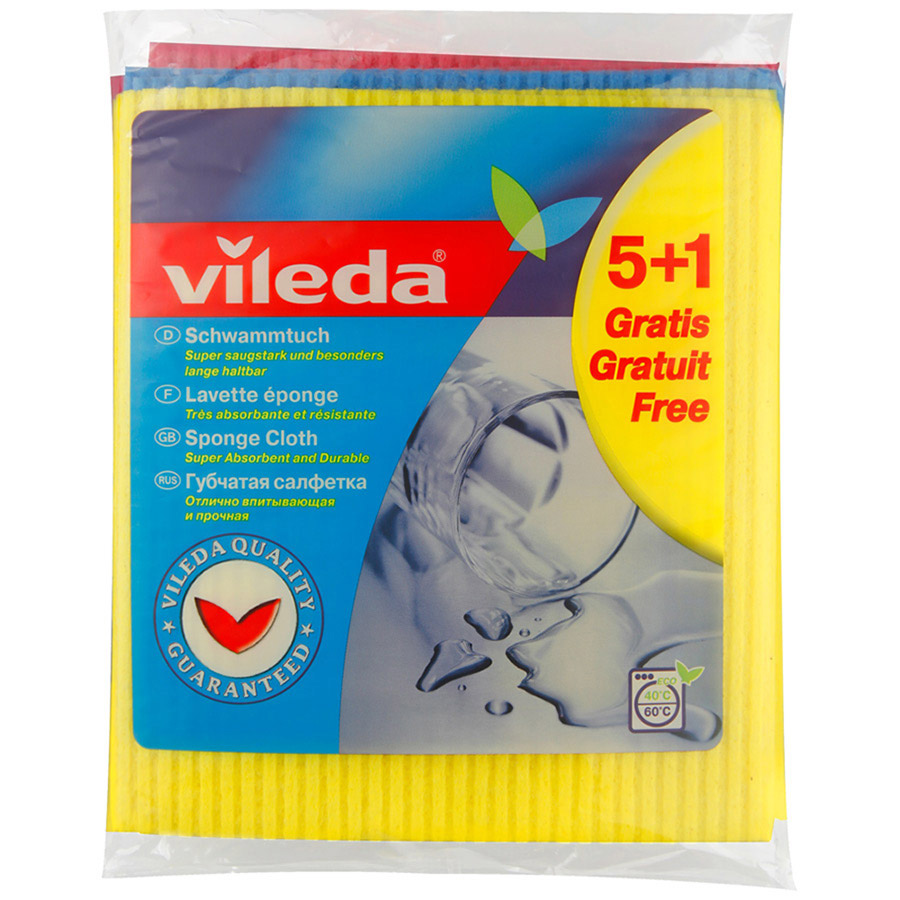Салфетки влагопоглащающие, 18*20см, 5+1 (6шт/уп.), ассорт. Vileda - фото 2
