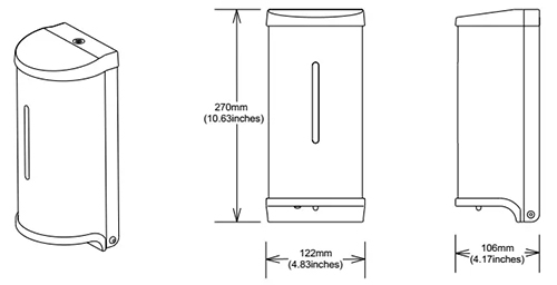 Диспенсер (дозатор) для дезинфицирующего средства, 800мл., нержавеющая сталь, автомат. Китай - фото 1