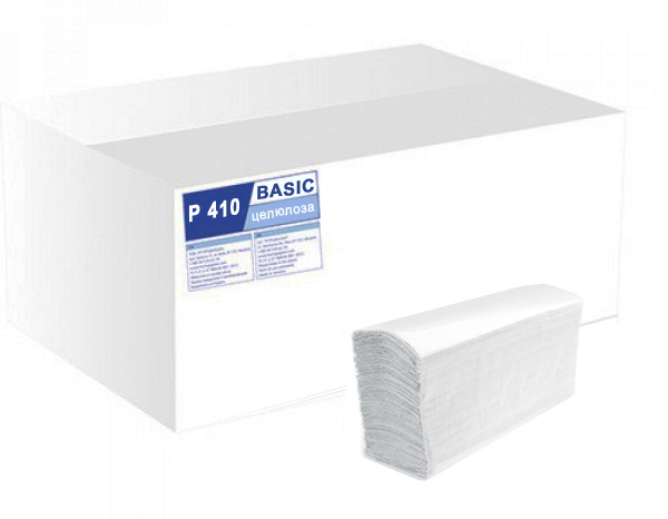 Рушники Z-складка з целюлози 2 шари, 21*22,7см., 120шт. Basic, біл. Tischa Papier - фото 1