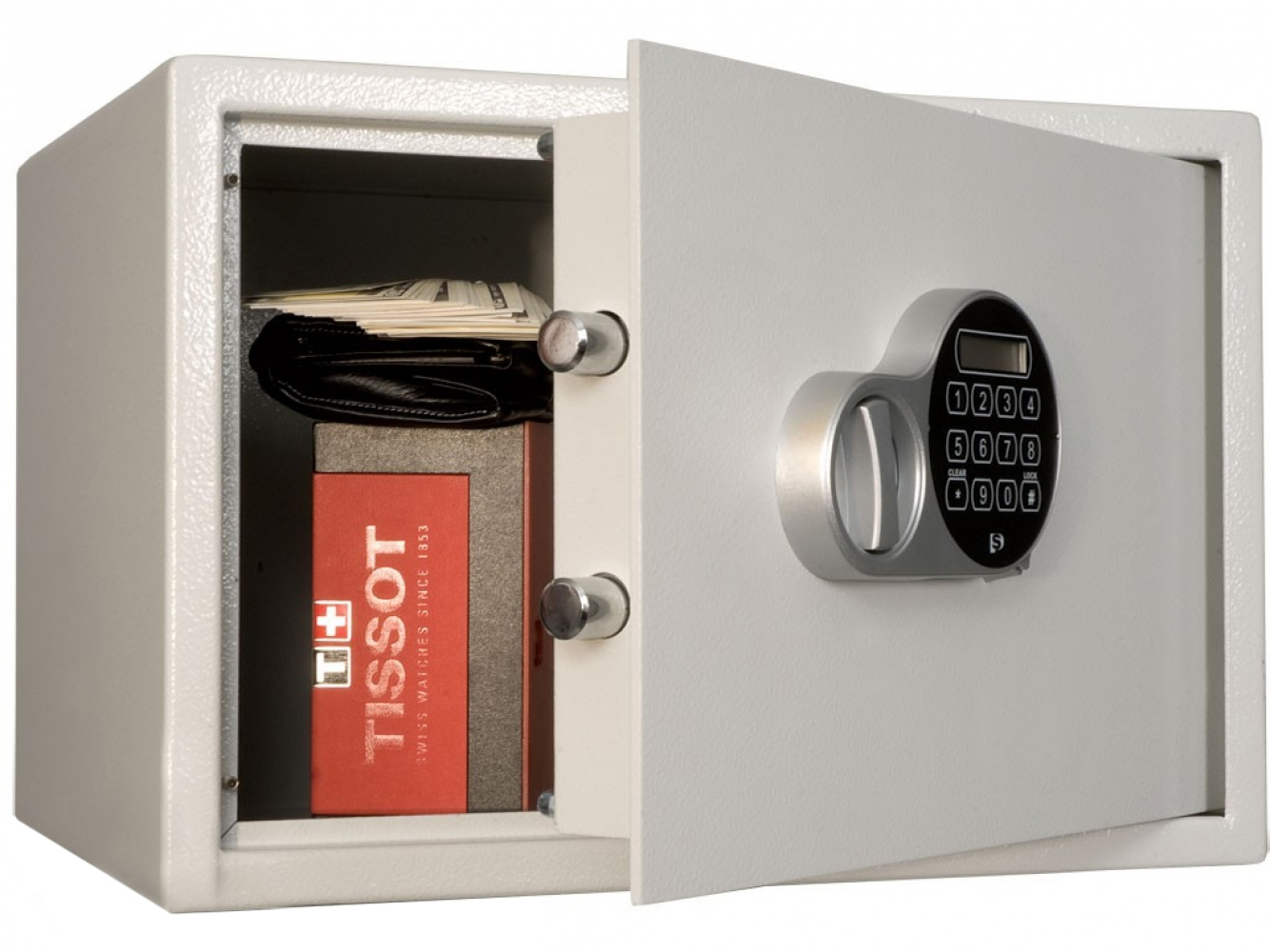 Сейф гостиничный (280*340*317мм.) электронный кодовый замок, SH-28.EL, серый AIKO - фото 2