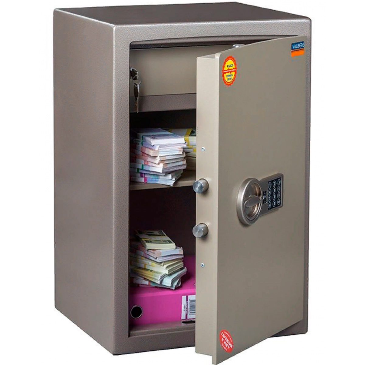 Сейф взломостойкий (670*444*380мм.) элек/код.  замок, 1 полка, кас/ячейка, 1 класс, ASК-67T EL, кори Valberg - фото 5