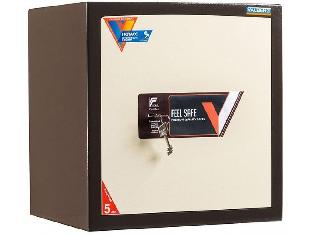 Сейф зламостійкий (460*440*380мм.) ключовий замок, 1 полиця, 1 клас, ASК-46  new, темно-корич. Valberg - фото 4