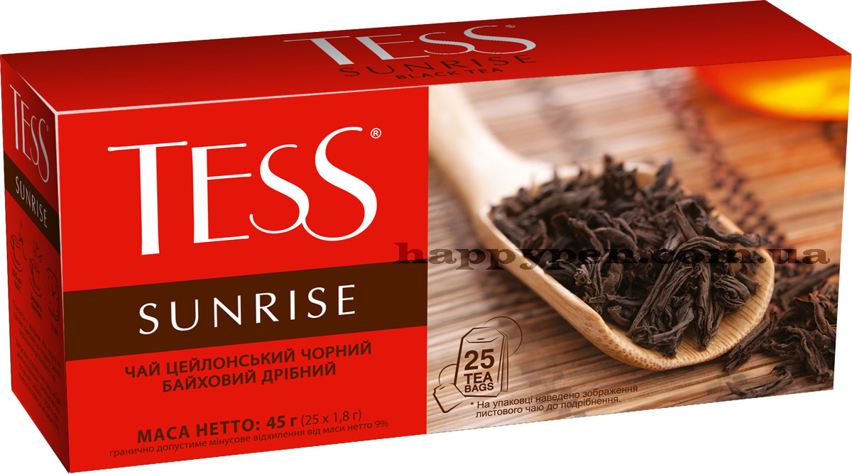 Чай чорний класичний Sunrise, 25пак. по 1,8г Tess - фото 1