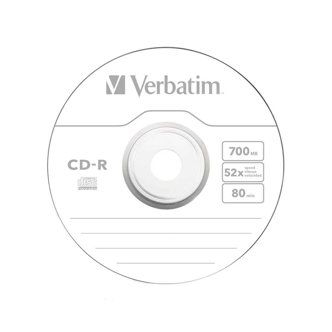 Диск CD-R 700Mb/80min 52x 50шт/уп. Cake Cryst Verbatim - фото 1