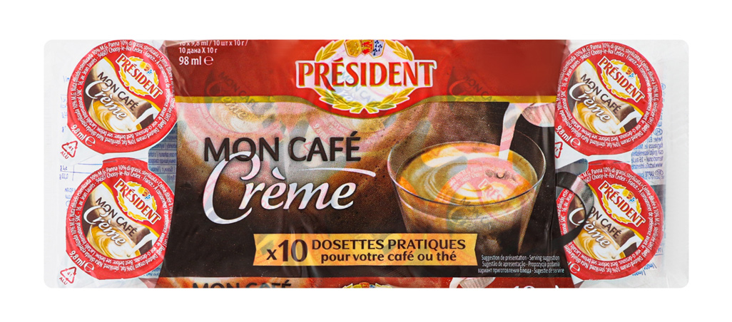 Вершки рідкі порційні 10г. 10шт/уп. Президент - фото 2