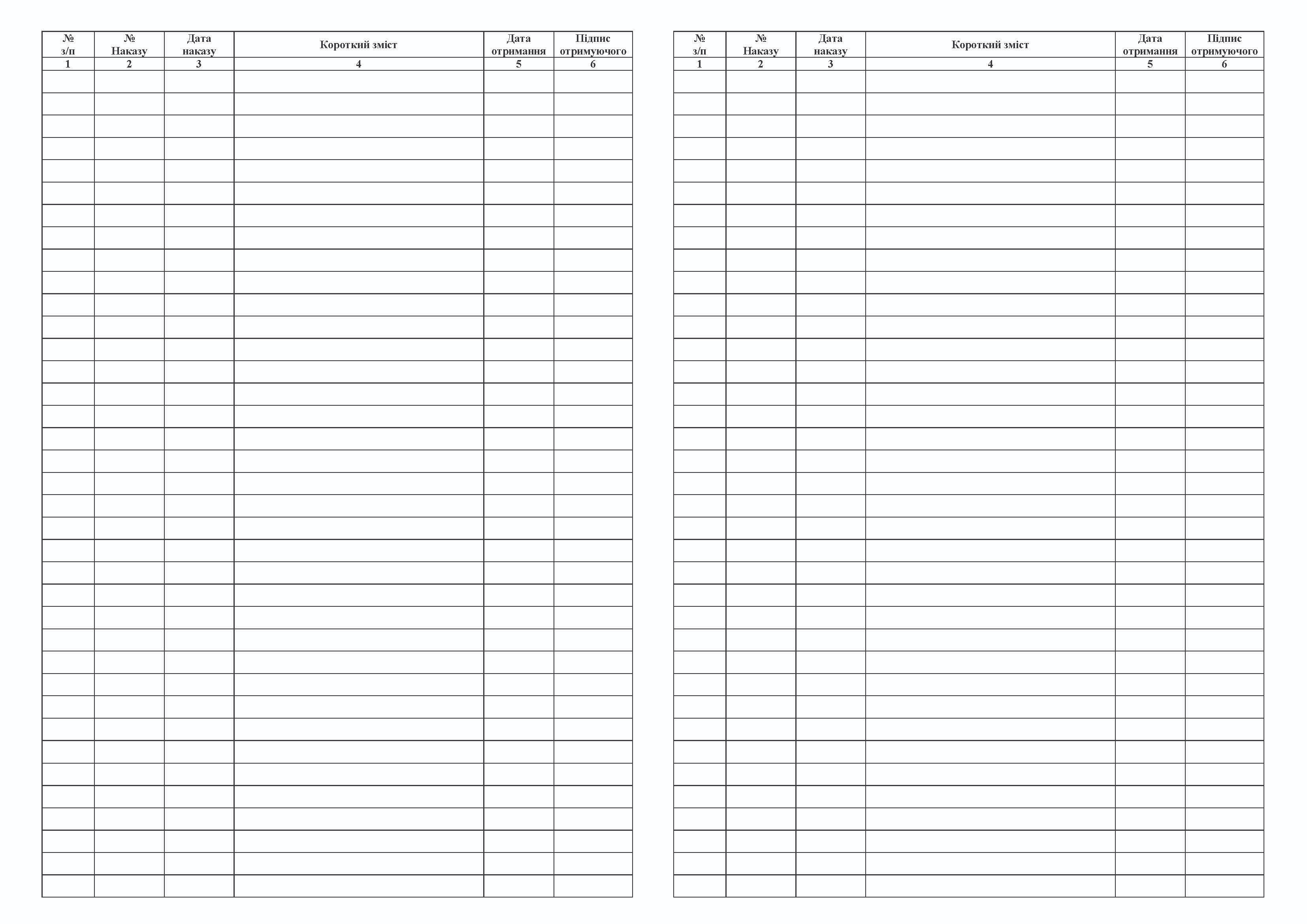Журнал реєстрації наказів, А4, 48арк.(96стор.), офс. Україна - фото 1