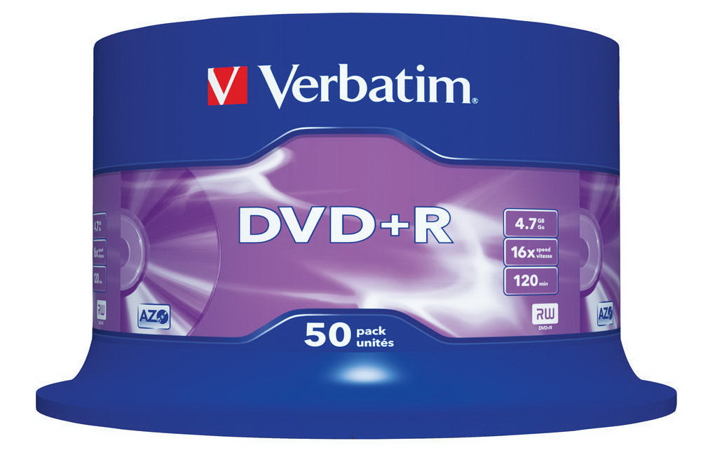 Диск DVD+R 4.7 Gb/120min 16x 50шт/уп. Cake Box Verbatim - фото 2