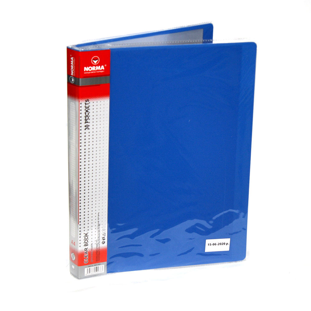 Папка на 30 файлов, толщина 600мкм., син. NORMA - фото 1