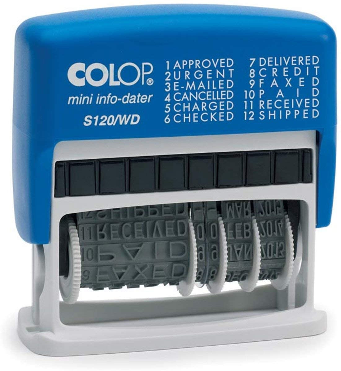 Мини датер 4мм с бухгалтерскими терминами (12 терминов), син. Colop - фото 1