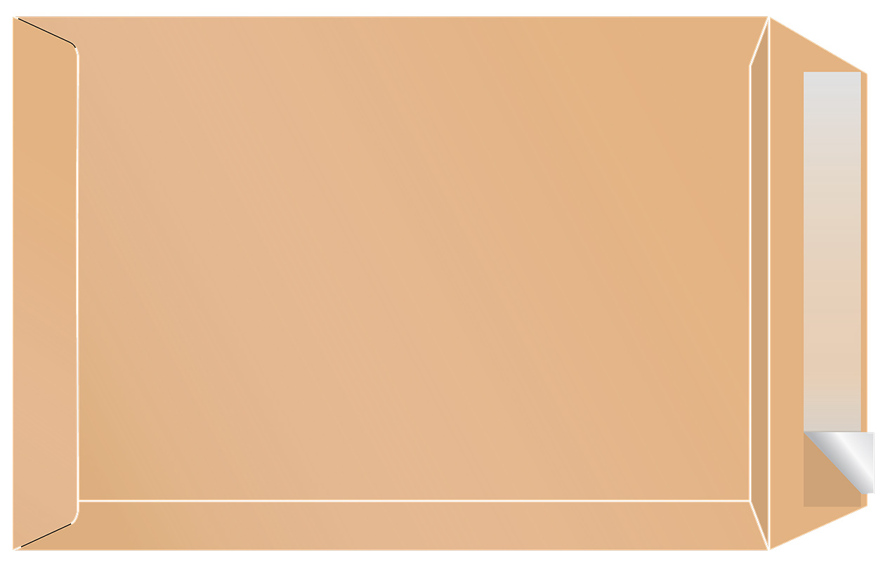 Конверт C5 162*229 отр. лента, бок. клапан, крафт 90гр./м2., загрузка по короткой стороне, коричн. Optimail - фото 1