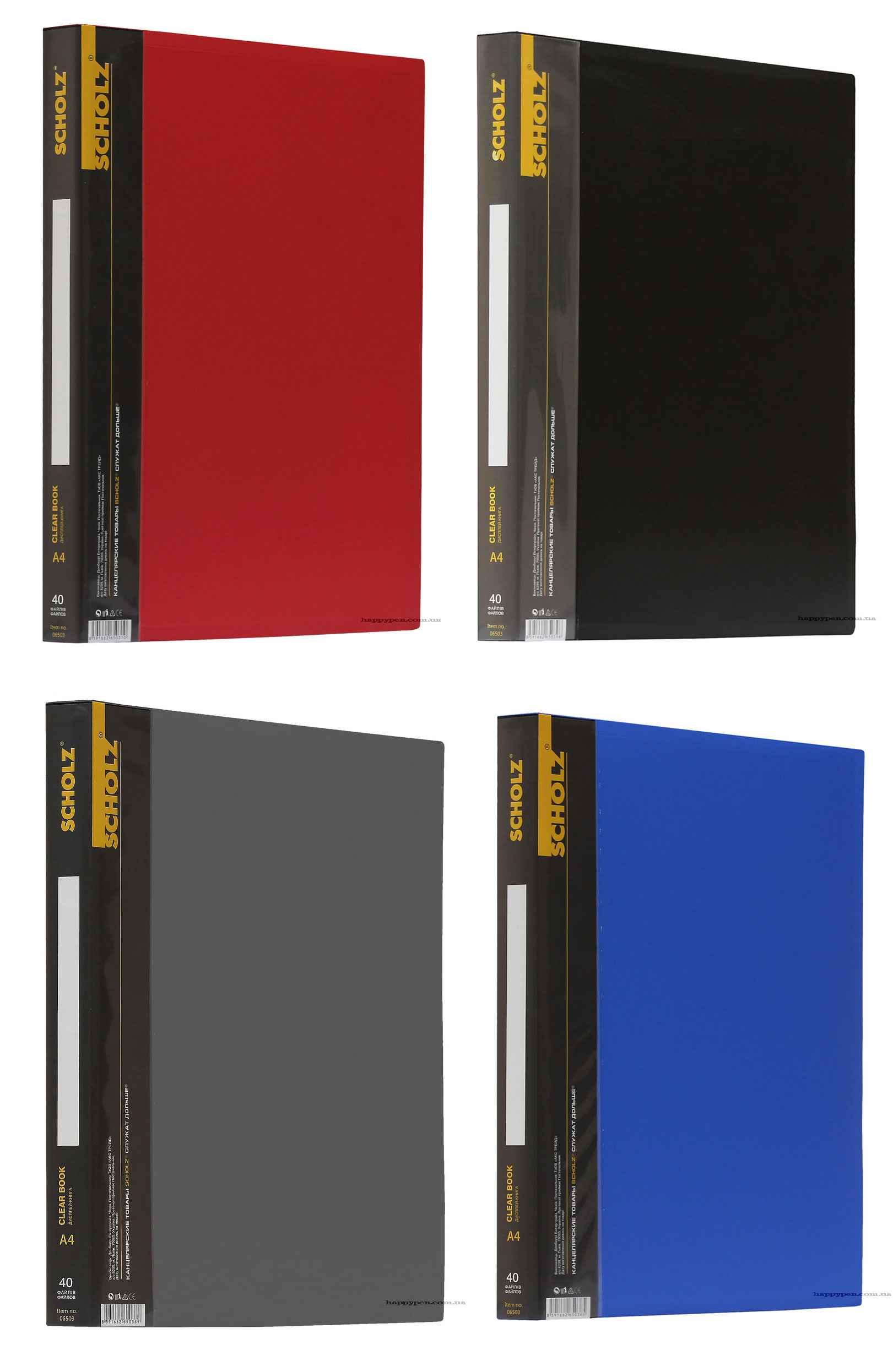Папка на 40 файлов, пластик, толщина 700мкм., черн. Scholz - фото 3