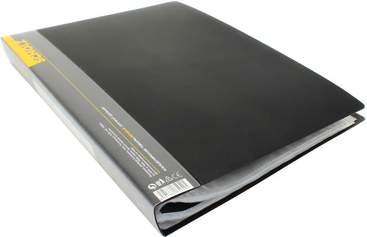 Папка на 60 файлів, пластик, товщина 800мкм., чорн. Scholz - фото 3