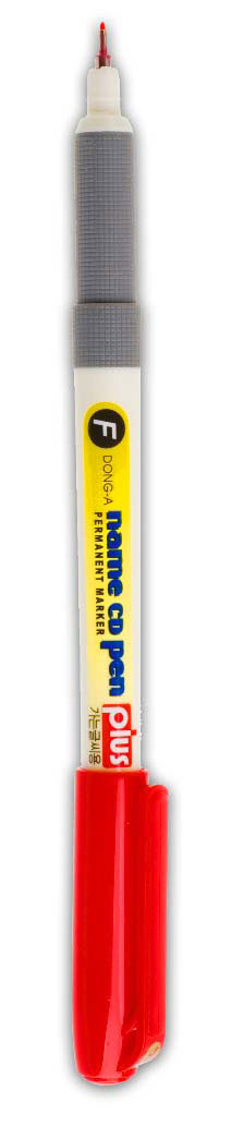 Маркер перманентний для CD/DVD з гріпом, 1мм., черв. Dong-A - фото 1