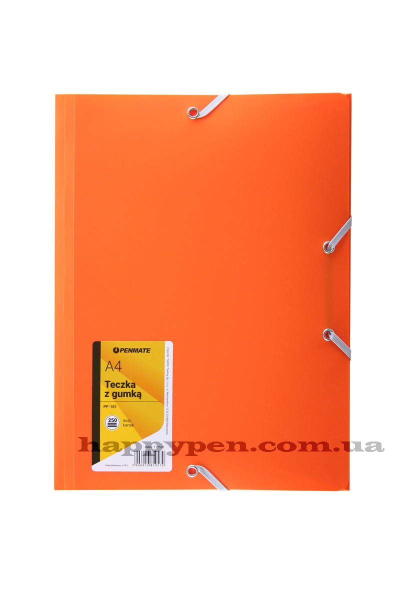 Папка  на резинках А4, пластиковая PP-101, оранж. Penmate - фото 1