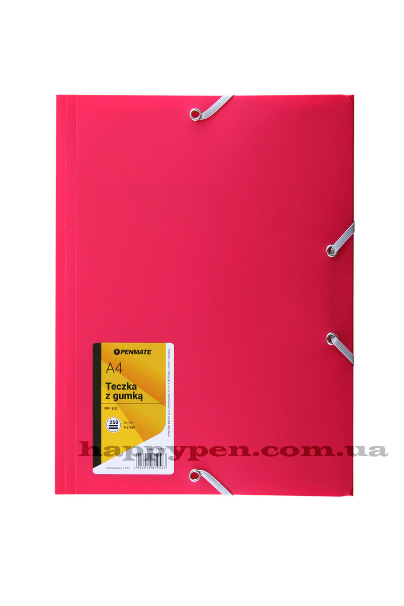 Папка на гумках пластикова PP-101 А4, рожев. Penmate - фото 1